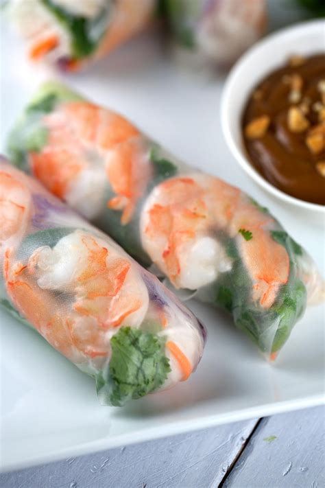 Shrimp Spring Rolls with Peanut Dipping Sauce | Recipe | Shrimp spring ...