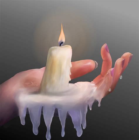 ArtStation - candle melting in hand