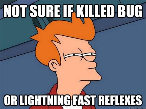 Not Sure If Killed Bug Or Lightning Fast Reflexes - Futurama Fry ...