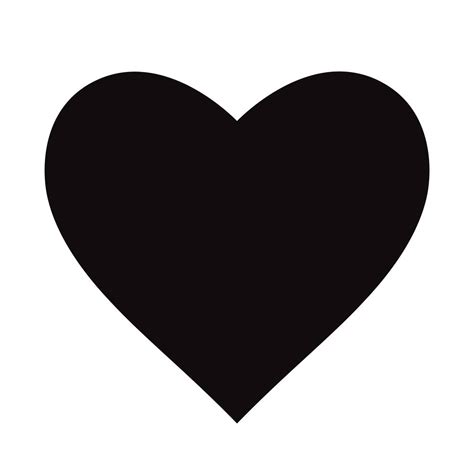 Flat Black Heart Icon Isolated on White Background. Vector illustration ...