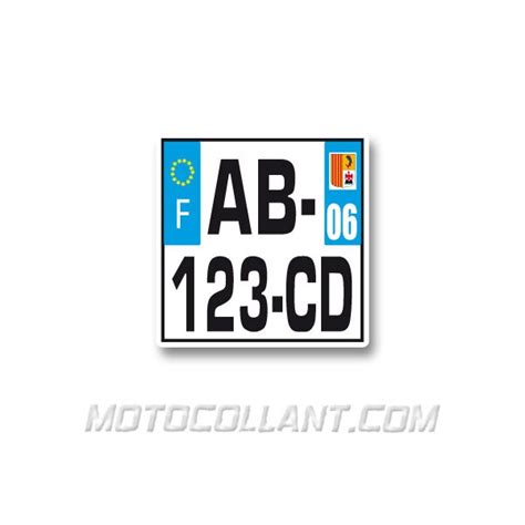 autocollant moto plaque immatriculation