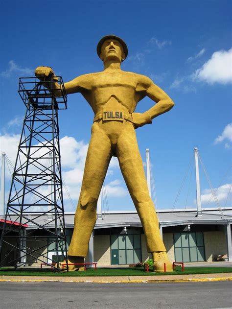 The Golden Driller statue at Tulsa, Oklahoma. | Tulsa, Moreno, Tulsa time