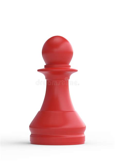 Red Pawn Chess Piece Isolated on White Background Stock Illustration ...