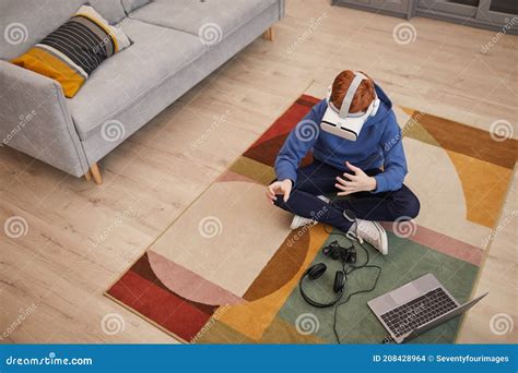 Boy Playing Video Games in VR Stock Photo - Image of addiction ...