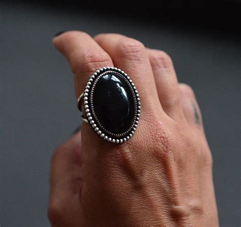 Onyx and sterling silver ring. | Jewelry, Onyx, Sterling silver rings