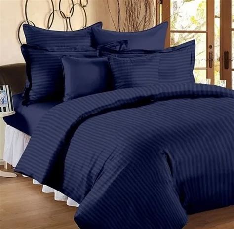 Blue Satin Stripe Cotton Double Bed Sheets, For Hotel at Rs 460/piece ...