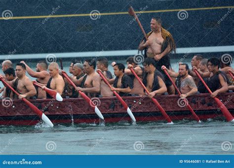 Maori Waka Heritage Sailing in Auckland, New Zealand Editorial Photo ...