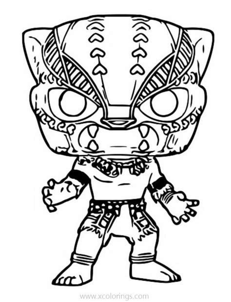 Funko POP Superhero Coloring Pages Black Panther - XColorings.com