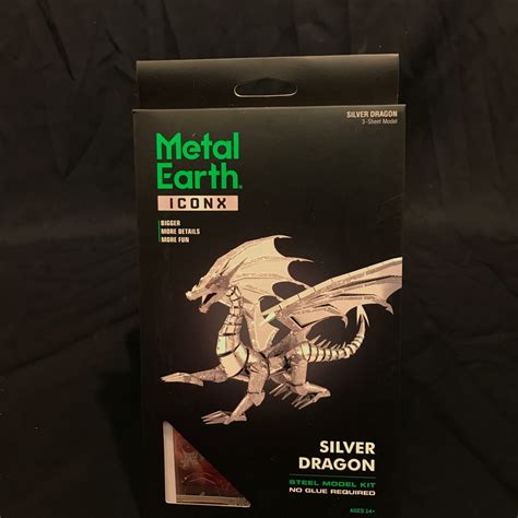 Metal Earth Silver Dragon Steel Model Kit, available at natur