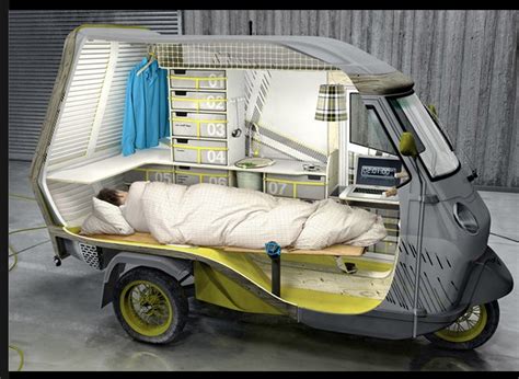 Piaggio APE 50, the “Bufalino” and it’s a one-person camper using the ...