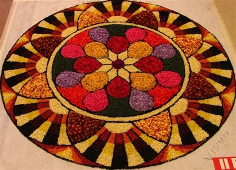 2nd prize winner - Floral Art competition for Onam, Kerala. Rangoli ...