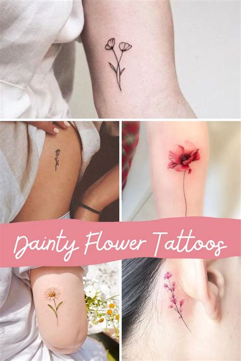 143+ Tiny Flower Tattoos Petite + Pretty Designs | Tiny flower tattoos ...