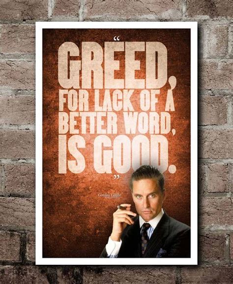 WALL STREET greed is Good Quote Poster - Etsy