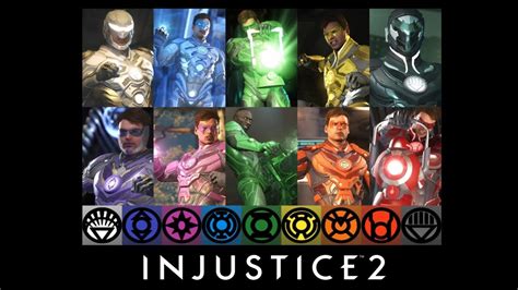 Injustice 2 - All Lantern Corps Colors Shaders/Epic Gear Showcase - YouTube