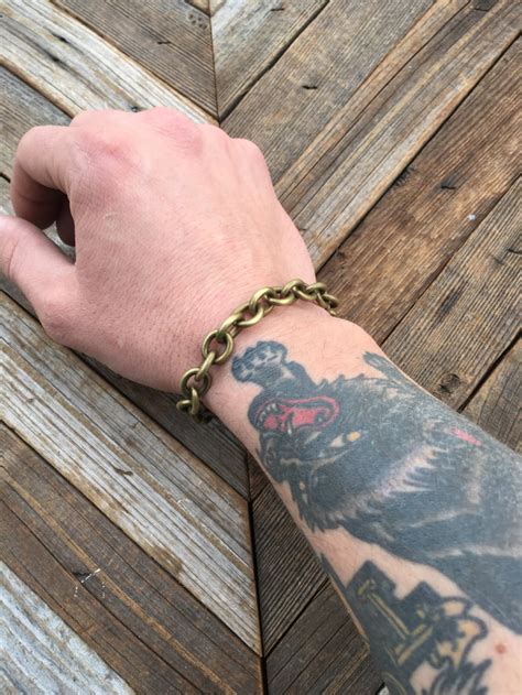 Solid Brass Chain Bracelet - Etsy