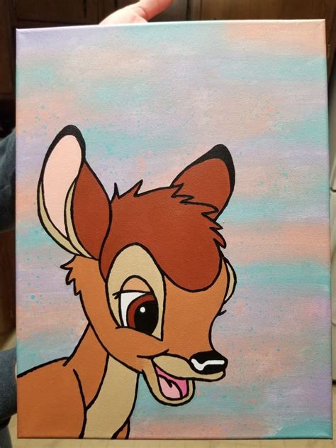 Bambi acrylic painting! | Disney canvas art, Disney canvas paintings ...