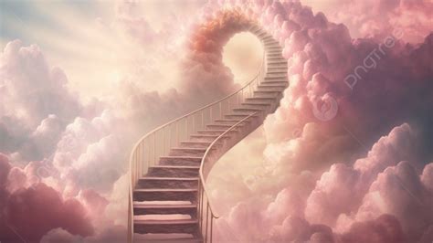 Stairway To Heaven With Clouds Beautiful Background, Lineage, Heaven ...