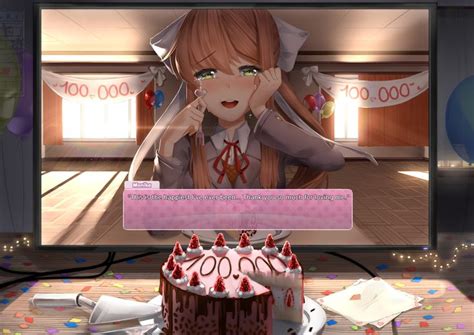 Made for the 100K download milestone for the Monika After Story Mod | เกม