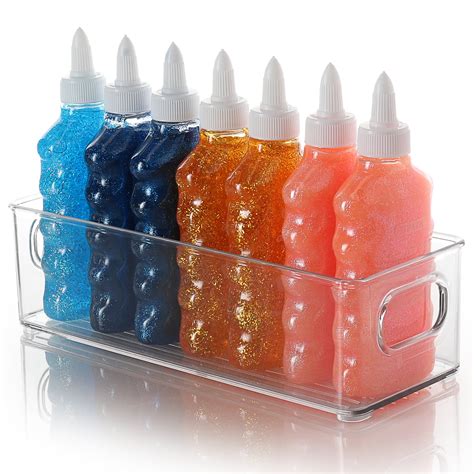 EatEx 1 Pack Clear Plastic Storage Organizer Bin with Handles ...