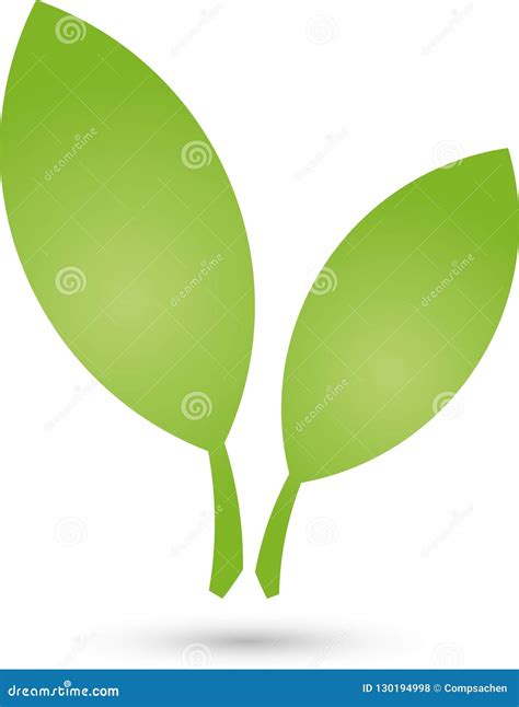 Two Leaves, Plant in Green, Spa and Gardener Logo, Icon Stock Vector ...