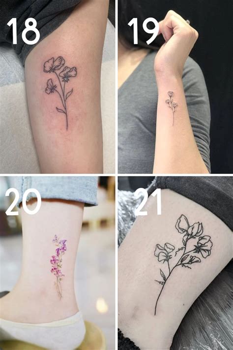 April Birth Flower Tattoo {Daisy + Sweet Pea} - TattooGlee | Birth ...