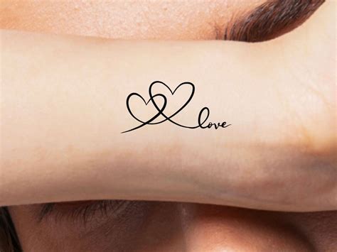 Connecting Hearts Love Temporary Tattoo - Etsy