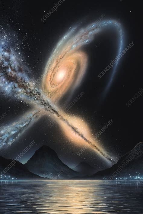 Milky Way-Andromeda galactic collision - Stock Image - C014/4725 ...