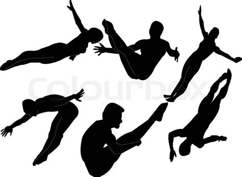 Stock vector of 'Diving collection eps' | Diving, Silhouette, Eps