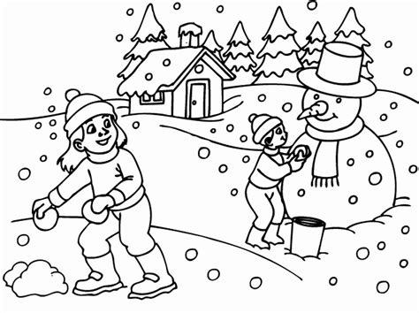 Winter Scene 2 Coloring Page - Free Printable Coloring Pages for Kids