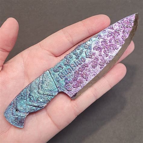 Nile Blue Bismuth Knife in Rainbow Blue Ice Blue Pink or - Etsy