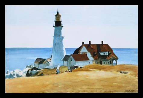 'Portland Lighthouse' by Edward Hopper Framed Painting Print Portland ...