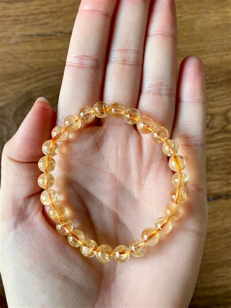 8mm Citrine Bracelet Stretch Bracelet Citrine Crystal - Etsy | Citrine ...