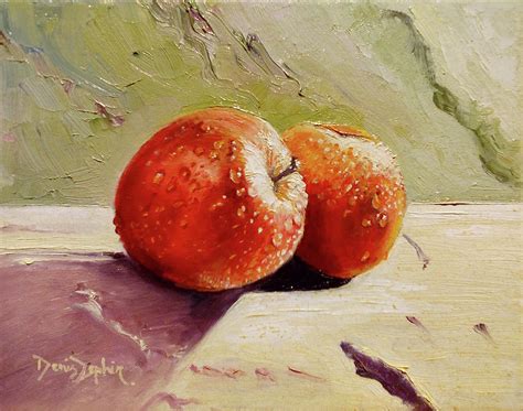 4. Two Apples Painting by Denis Zephir - Fine Art America