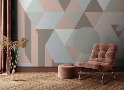 Brown & Orange Geometric Triangle Wall Mural - Feathr™ Wallpapers