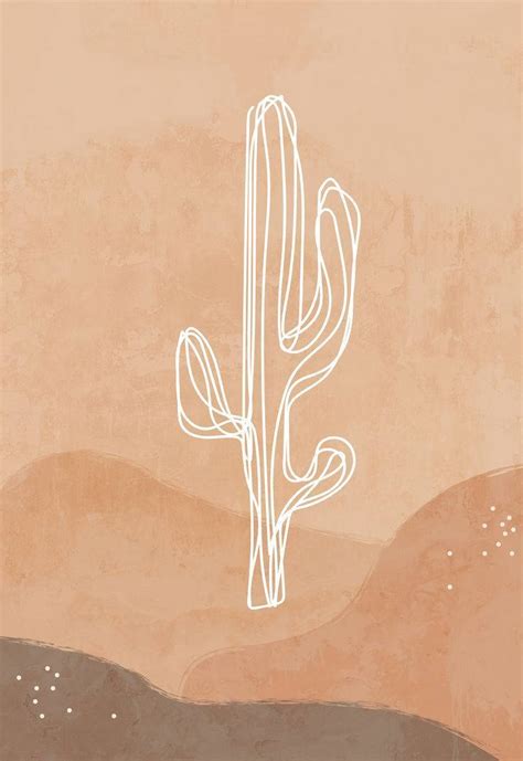 Download White Cactus Boho Iphone Wallpaper | Wallpapers.com