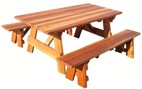 Pacific Redwood Stained 5 ft. Douglas Fir Wood Picnic Table with ...