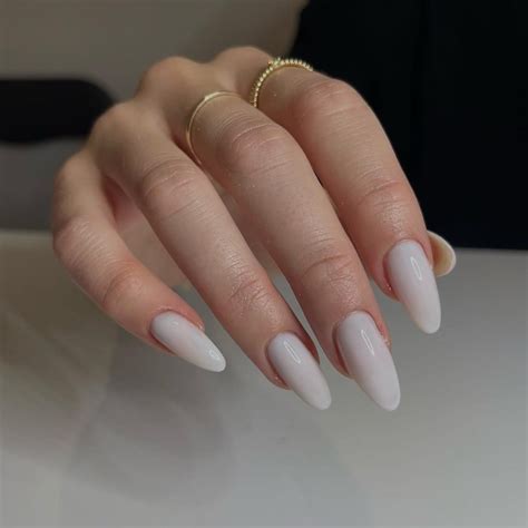 White Oval Nails