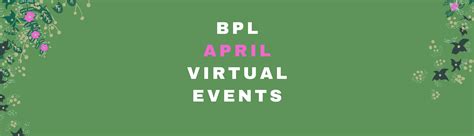 April Virtual Events | Bellwood Public Library