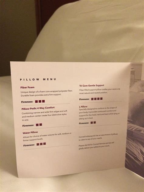 This hotel I'm staying at has a pillow menu : r/mildlyinteresting