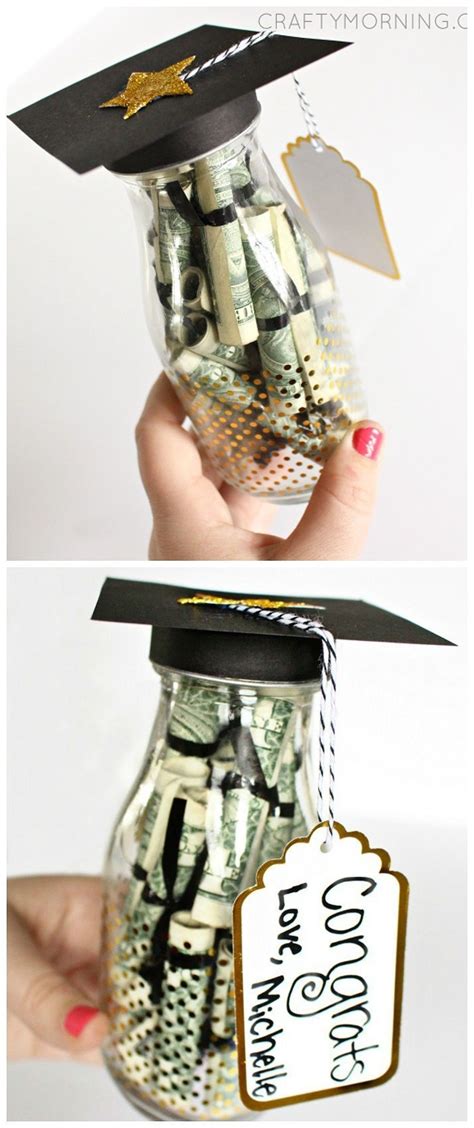 Graduation Glass Bottle Gift (Dollar bill diplomas) - perfect for high ...