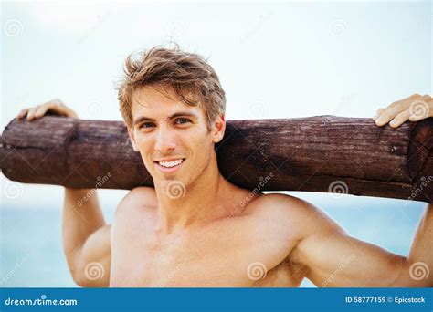 Male Athlete Exercising Outdoors Stock Image - Image of exercise, manly ...