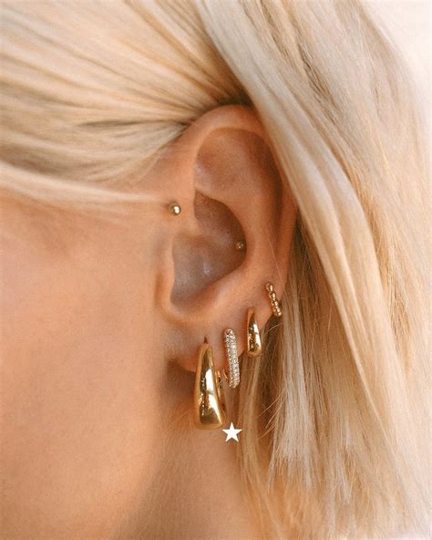 Marbella Hoops- Gold | Ear jewelry, Earings piercings, Ear piercings