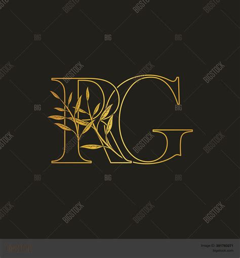 Golden Initial R G, Vector & Photo (Free Trial) | Bigstock