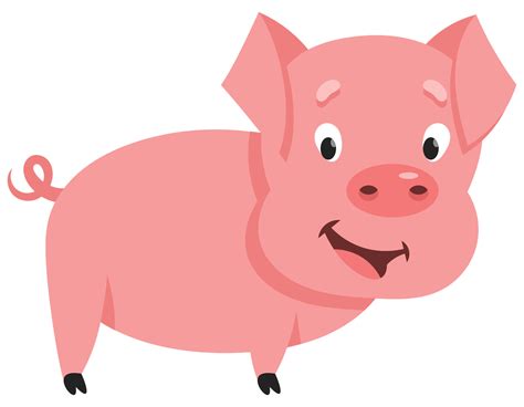 Little pig side view. Farm animal in cartoon style. 4862965 Vector Art ...