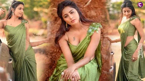 Hot Photos: Shubha Raksha Stuns in Green Saree