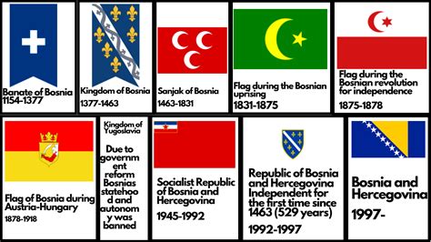 Flags of Bosnia through history (since almost everyone hates Bosnias ...