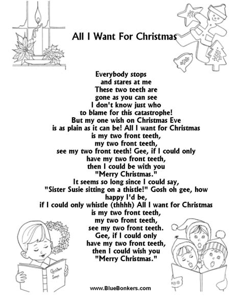 BlueBonkers: All I want for Christmas, Free Printable Christmas Carol ...