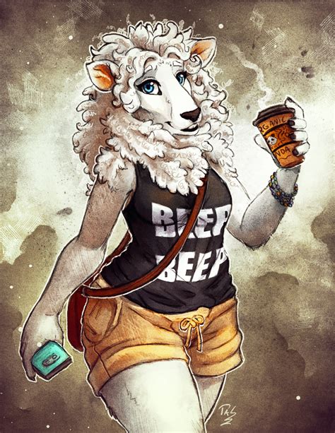 Sheep out for a coffee! (My art) : r/furry