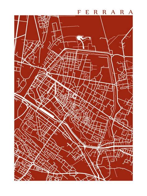 Ferrara Italy Map Print Map Print, Giclee Print, Graphic Art, Graphic ...