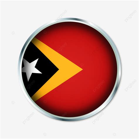 Bendera Bulat Timor Leste Dengan Gaya 3d Vektor, Timor Leste, Bendera ...